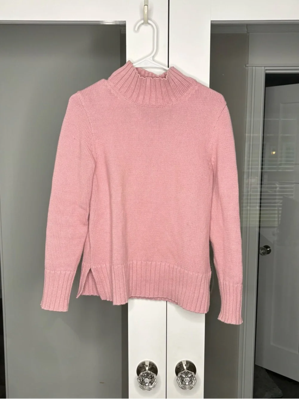J. Crew Cotton Turtleneck Sweater Long Dleeve Ribbed Pale Blush Pink